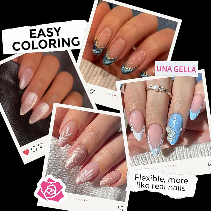 UNA GELLA Almond Nail Tips 216pcs Medium Almond Press on Nails Pre-shape Gel - Image 5