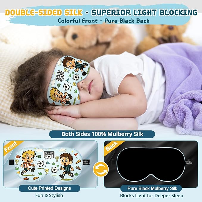 Kids Sleep Mask – 100% Mulberry Silk Eye Mask - Image 4