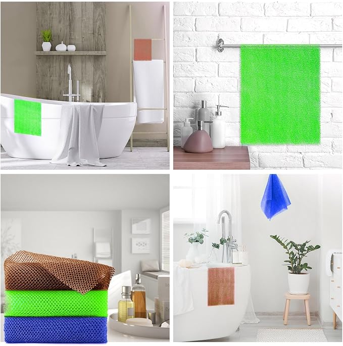UJFQBH 3 Pieces African Bath Sponge African Net Long Net Bath Sponge - Image 7