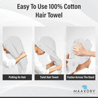 100% Cotton Hair Towel Wrap for Women, Men & Kids – Non-Microfiber 450 GSM - Image 4