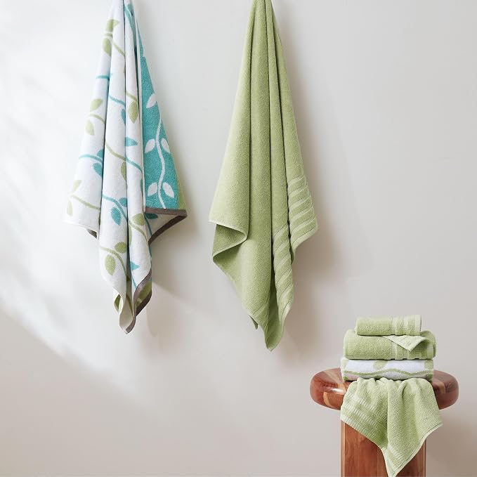 Modern Threads Natural Vine 6-Piece 100% Cotton Towel Set – Yarn Dyed Jacquard - Image 2