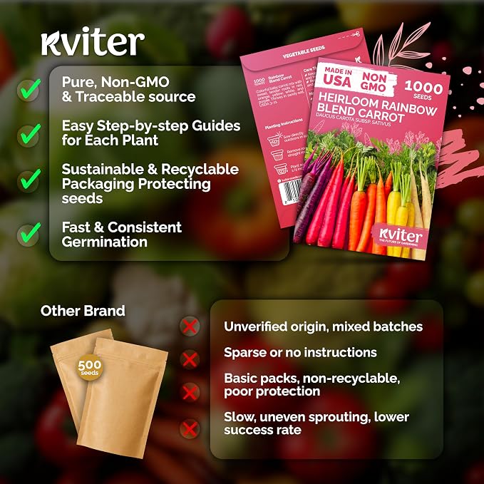 KVITER 1, 000 Rainbow Carrot Seeds - Image 5