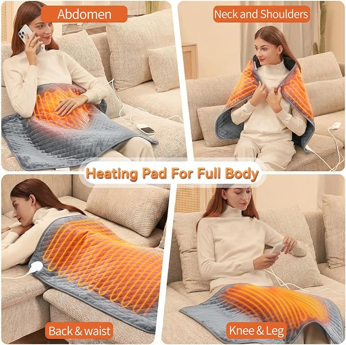 King Size Heating Pad for Back 32"x24" Extra Large Electric Heating Pad for - Image 3