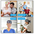 Scrub Caps Women Bouffant Scrub Caps, Adjustable Working Cap Ponytail Pouch Tie - Image 7