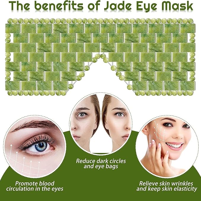 Jade Eye Mask and Jade Roller Set, Jade Stone Face Mask and Facial Rollers - Image 6