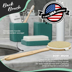 Nevlers Natural Boar Bristle Dry Brushing Set | 4-Piece Body Brush Kit - Image 3