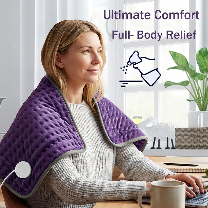 Heating Pad for Back/Neck/Shoulder Pain Relief, Moist & Dry Heat Warm Pad - Image 2