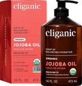 Cliganic Organic Jojoba Oil 16 oz, 100% Pure | Bulk, Natural Cold Pressed by Cliganic
