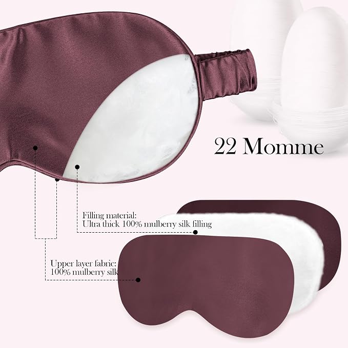 SilkDream 100% Mulberry Silk Sleep Mask Eye Mask - Image 3