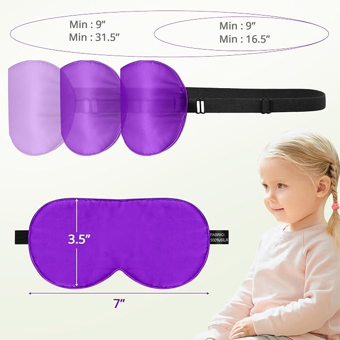 Kids Sleep Mask Eye Cover, 100% Real Natural Pure Silk Eye Mask - Image 6
