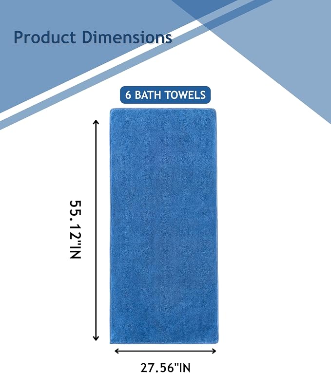 sakano 6-Piece Microfiber Bath Towel Set - Image 2