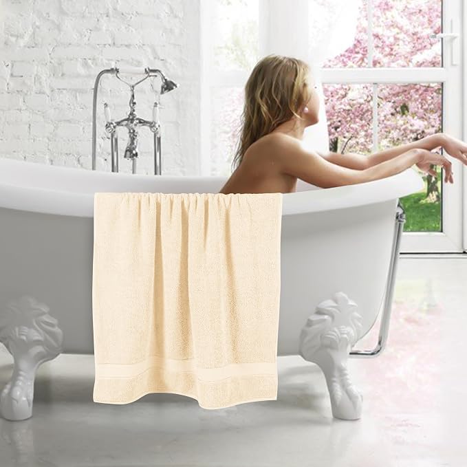 GLAMBURG 700 GSM Premium Cotton 2-Pack Oversized Extra Large Bath Sheet Set - Image 4