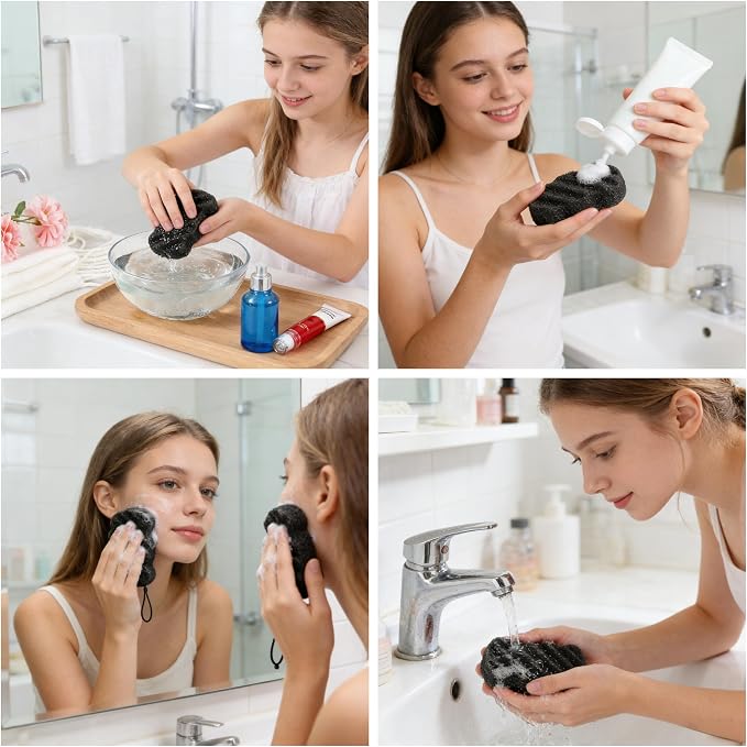 3 Pcs Natural Konjac Facial Sponges - Image 3