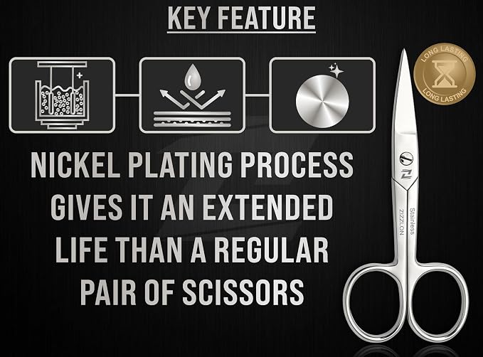 Nail Scissors Curved for Women and Men, Long Lasting Sharp Nickel Plated for - Image 7