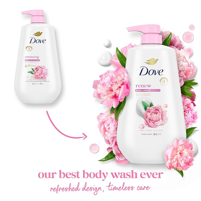 Dove Body Wash with Pump Renew Peony & Rose Oil - Image 3