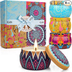 YINUO Scented Candle Gift Set for Women, 4 Pack Long-Lasting Scented Soy Wax by YINUOLIGHT