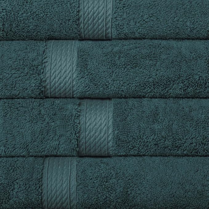 Superior Egyptian Cotton Pile Hand Towel Set of 4, Ultra Soft Luxury Towels - Image 4