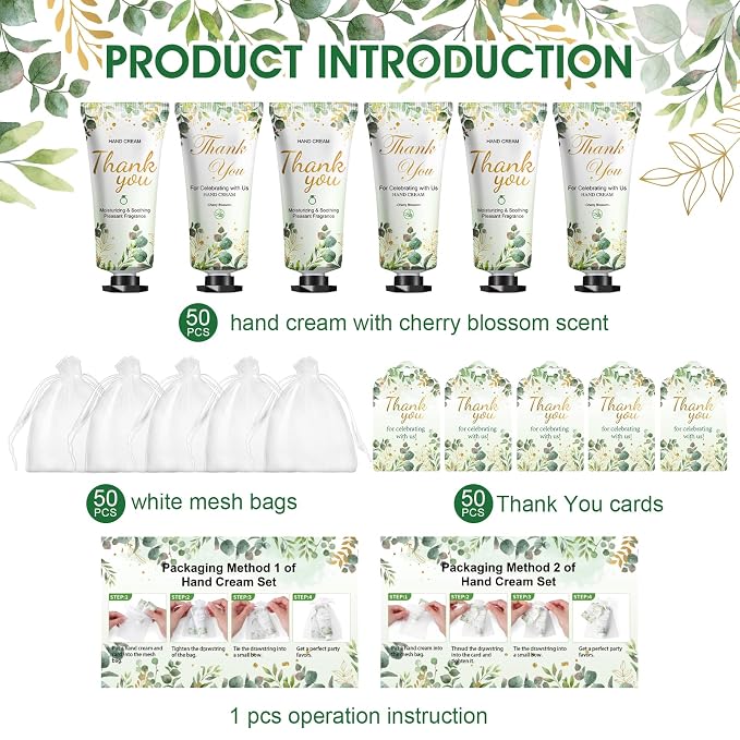50 Pack Bulk Hand Cream Gifts Sets, Wedding Party Favors, Bridal Shower Gifts - Image 2