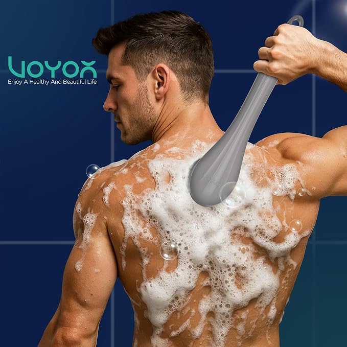 VOYOR Electric Body Brush Back Scrubber Silicone Body Scrubber Two-Way Rotating - Image 7