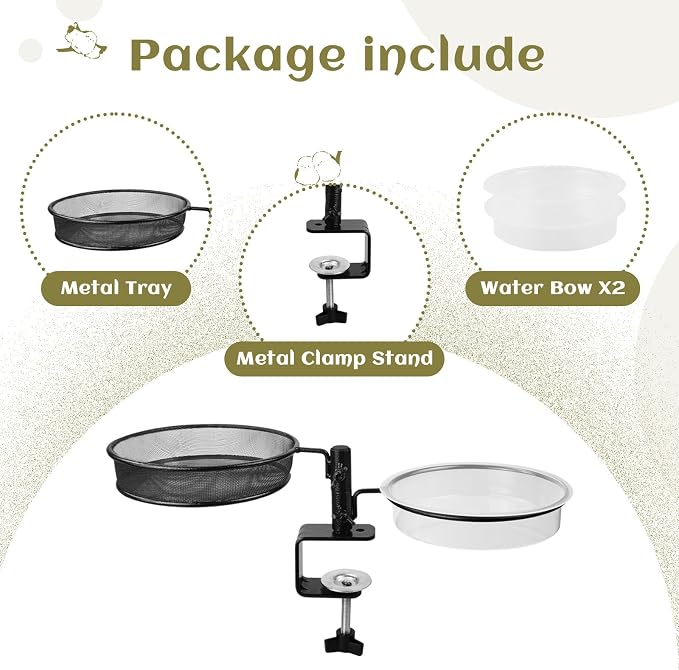 2 Pack Deck Bird Feeders Deck Mount Bird Bath Spa - Image 2