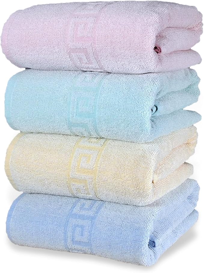BolBom*S 100% Cotton Bath Towels, 4 Pack, Light Weight, Super Absorbent and - Image 7