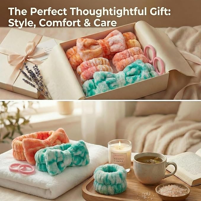 8 Pcs Spa Headband and Wristbands Set - Image 7
