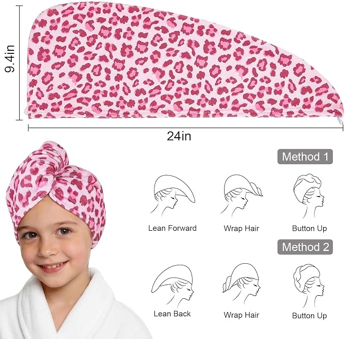 2 Pack Microfiber Hair Towel Wrap - Image 6