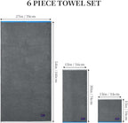 REDKISS 6 Piece Luxury Bath Towel Set, 2 Bath Towels, 2 Hand Towels, 2 - Image 3