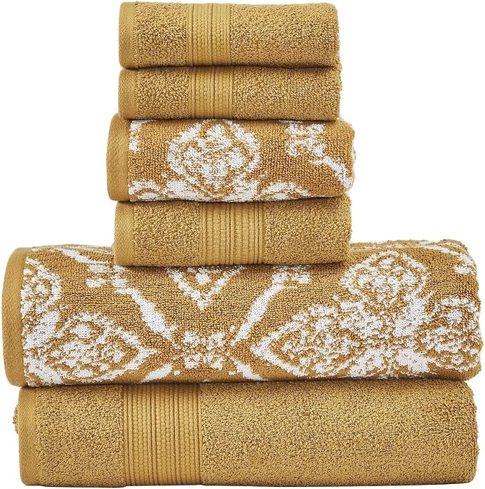 Modern Threads Amaris 6-Piece Reversible Yarn Dyed Jacquard Towel Set by ModernThreads