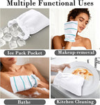 VOOVA & MOVAS 6Pack Bath Mitts for Shower, 8.3x6.3 Inch, 100% Cotton Soft - Image 4