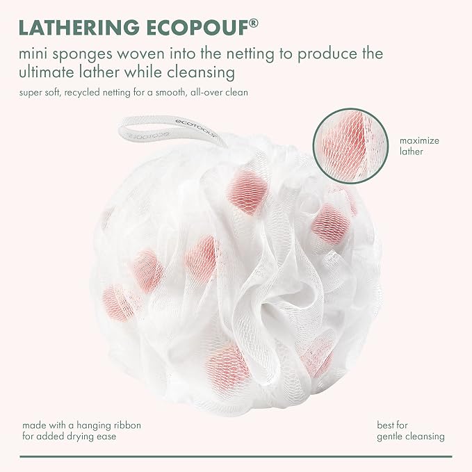 EcoTools Lathering EcoPouf, Loofah Infused - Image 2