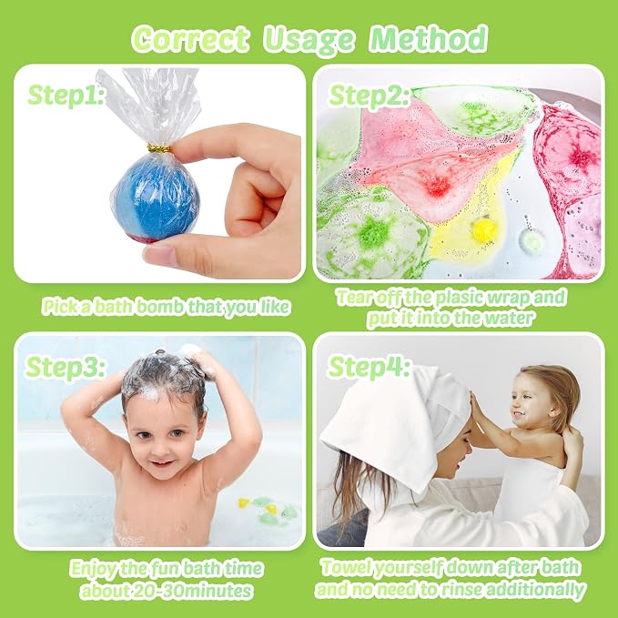 Bath Bombs for Kids, Handmade Organic Bubble Bath Ball Gift Set for Boys and - Image 6