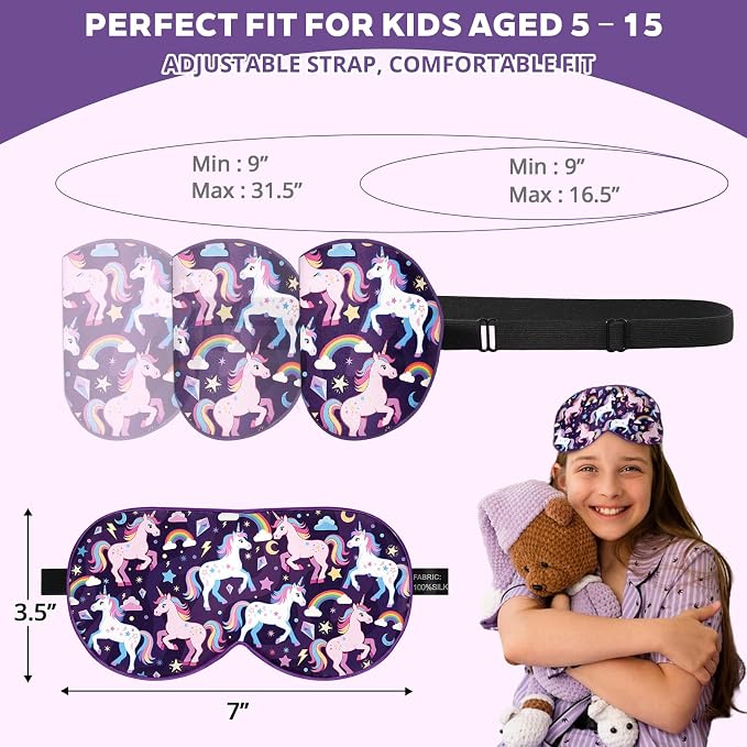 Kids Silk Sleep Mask: 100% Mulberry Silk Eye Mask - Image 4
