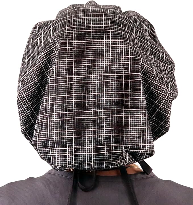 Sparkling EARTH Banded Bouffant Surgical Scrub Ponytail Working Caps and - Image 3