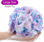 BTYMS 4 Pieces Loofah Bath Sponge 75g/pc Bath Puffs Shower Scrunchies Large - Image 4
