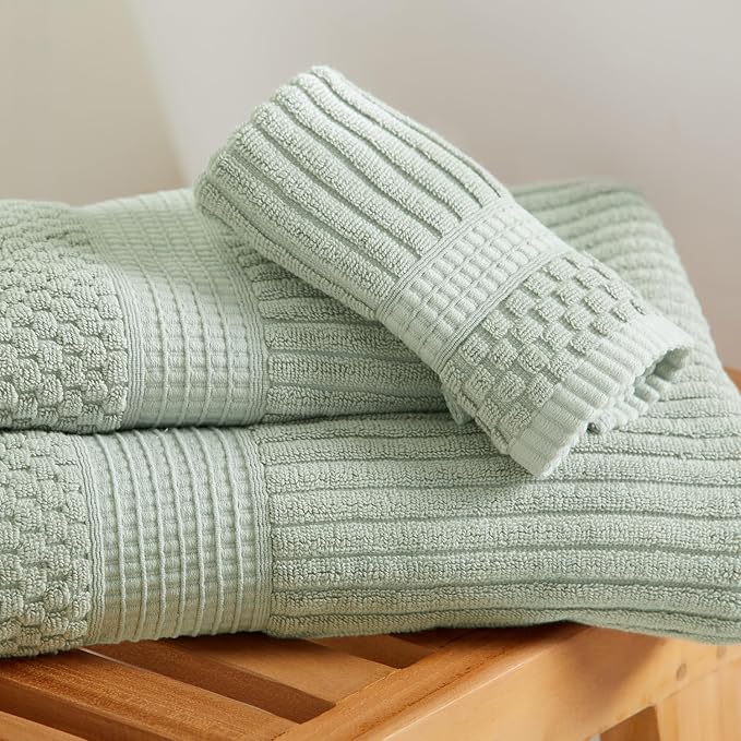 Springtree Home 100% Cotton Bath Towel Set | 6 Piece Set | Absorbent & - Image 7