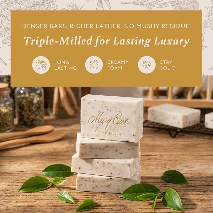 Mary Case Goat Milk & Tea Tree Bar Soap Set of 4 | Natural Soap - Image 3