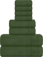 Belizzi Home 8 Piece Towel Set 100% Ring Spun Cotton, 2 Bath Towels 27x54 by Unknown