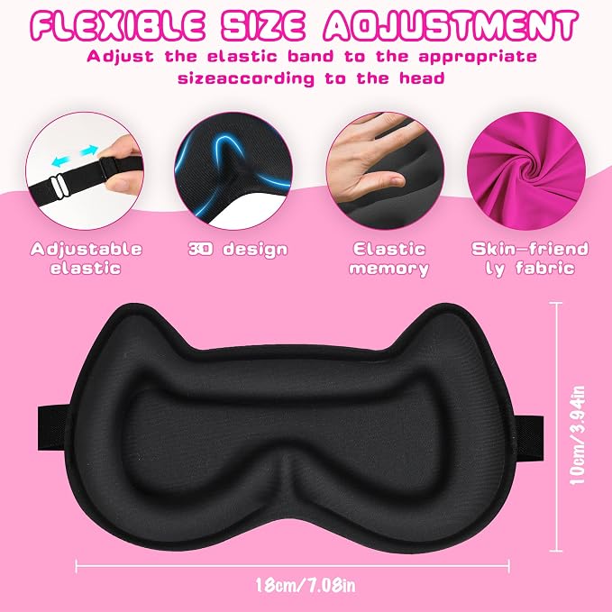 Kids Sleep Mask Eye Mask: 3D Contoured Cup Sleeping Masks, Blindfold - Image 2