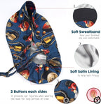 Satin Lined Scrub Caps with Buttons & Sweathand, Surgical Caps - Image 3
