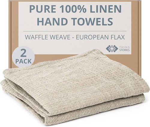 100% European Linen Hand Towels by THINGSTORIES