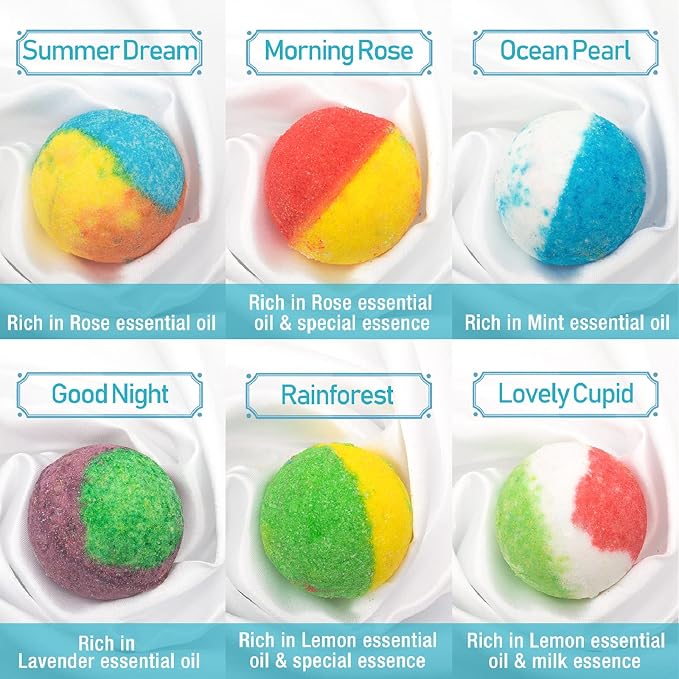 INTEYE Organic Bath Bombs Gift Set, 24 Handmade Fizzies Rich in Essential Oil - Image 3