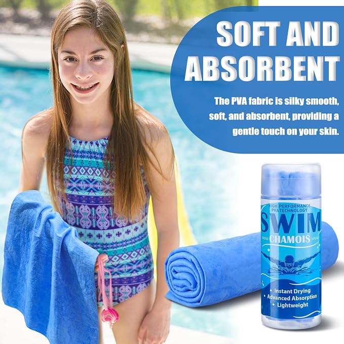 SmoothNovelty 2 Pack Swim Chamois Towel Water Absorbent Quick Dry Towel Shammy - Image 4