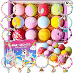 Bath Bombs for Girls with Toys Inside, Kids Bath Bombs with Jewelry Inside by Excalla