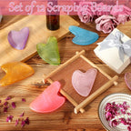 Sherr 12 Pcs Gua Sha Facial Tools Resin Heart Shaped Massage Guasha Tool - Image 4