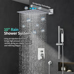 SR SUN RISE 10 Inch Square Shower Faucet, Adjustable 16-Inch Slide Bar Hand - Image 2