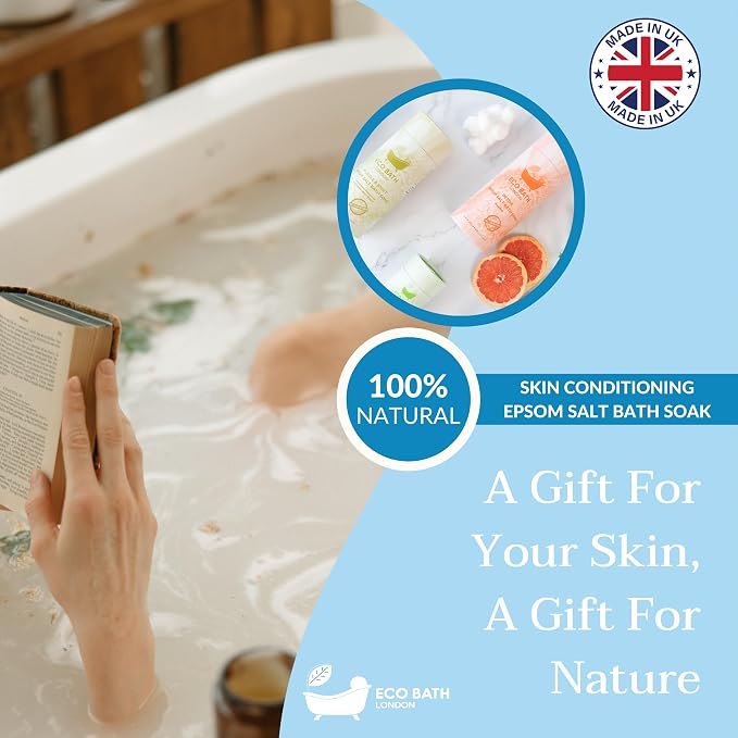 Eco Bath London Skin Conditioning Epsom Salt Bath Soak – Tube 2.2 LB | Made in - Image 6