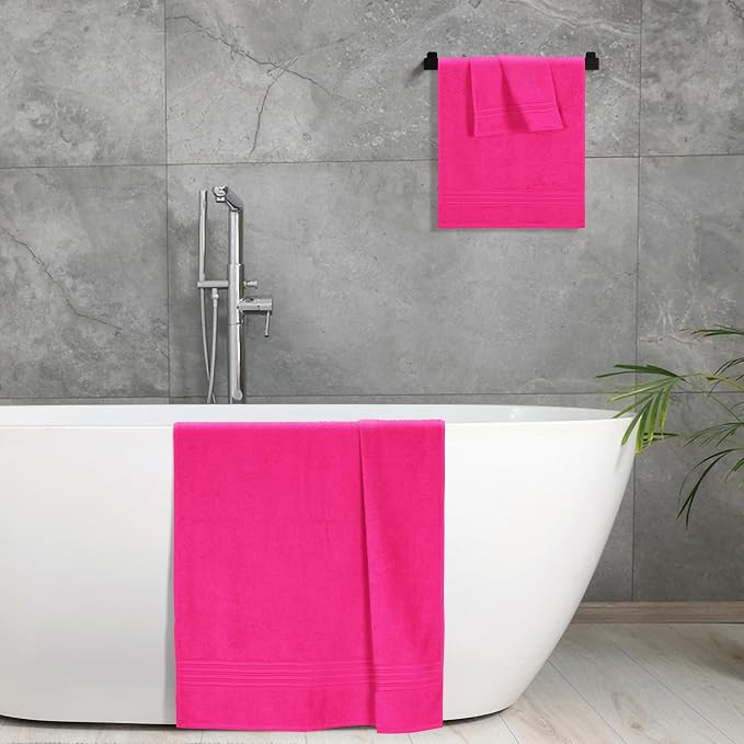 BOUTIQUO Ultra Soft 3 Pack Cotton Towel Set, Contains a Bath Towels 28x55 inch - Image 5