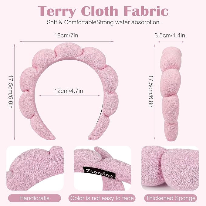 Ztomine Headband, Puffy Makeup Headbands - Image 6