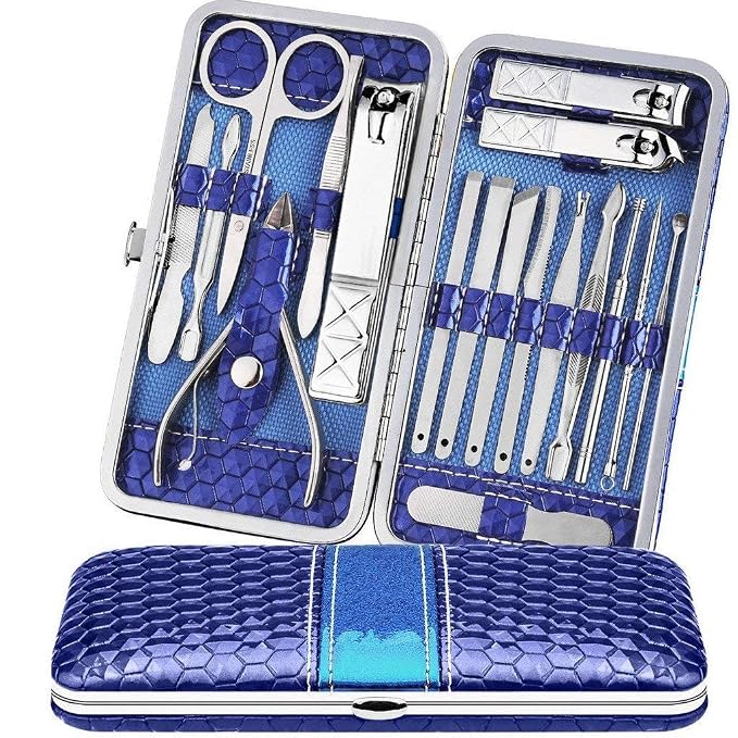 Teamkio 18pcs Manicure Set Pedicure Nail Clippers Set Travel Hygiene Kit by Teamkio